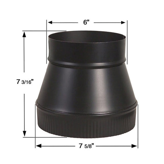 6" to 8" 24-Ga. Snap-Lock Black Increaser