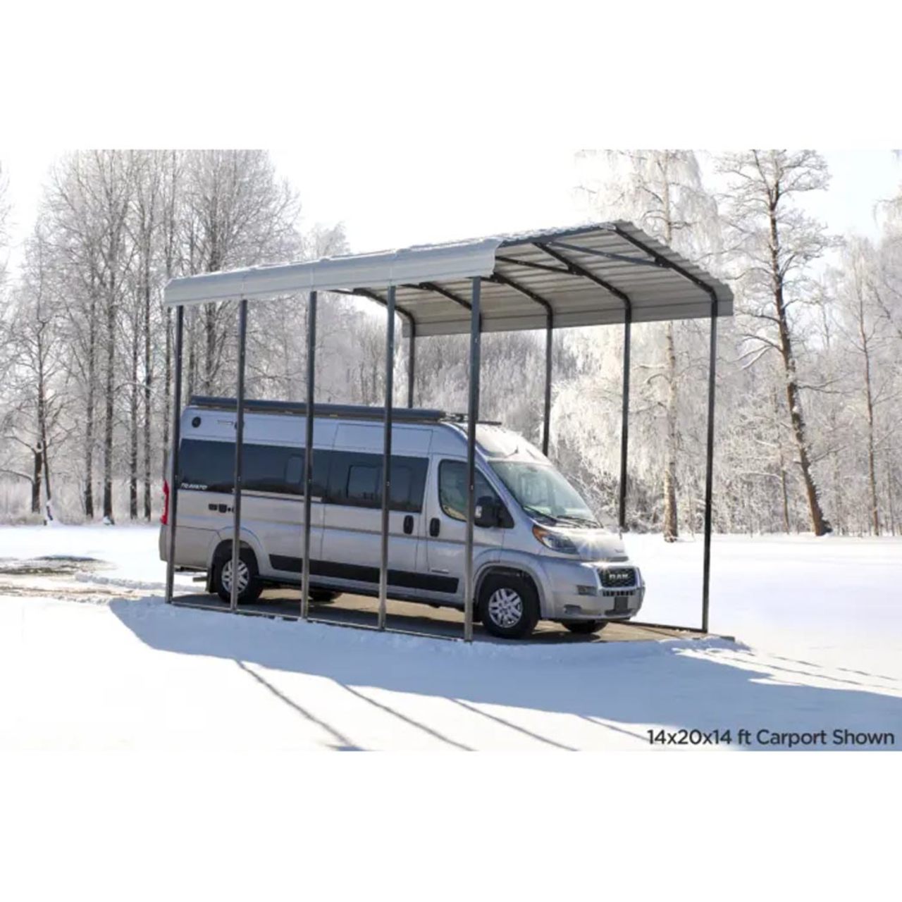 Arrow Carport 14 x 20 x 14 Ft. - Charcoal