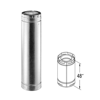 5" x 8" DirectVent Pro 48" Galvanized Chimney Pipe - 58DVA-48