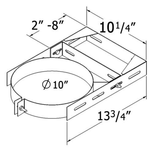 Shasta Vent 8 Inch Adjustable Wall Bracket