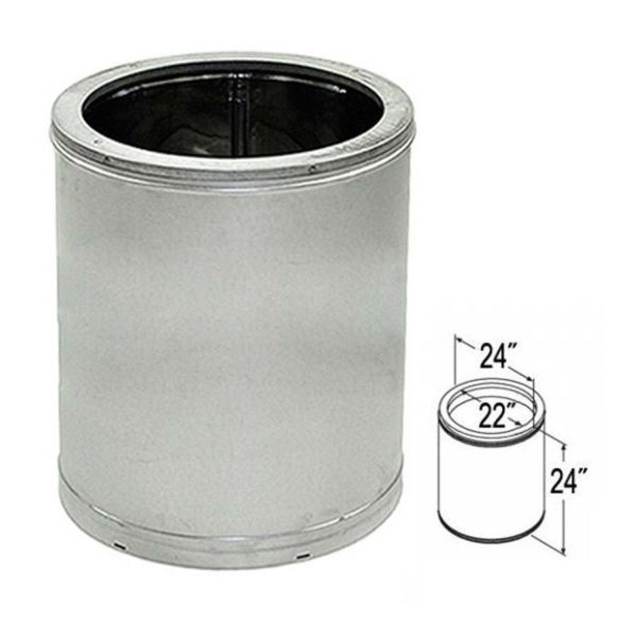 22'' x 24'' DuraTech Galvanized Chimney Pipe - 22DT-24