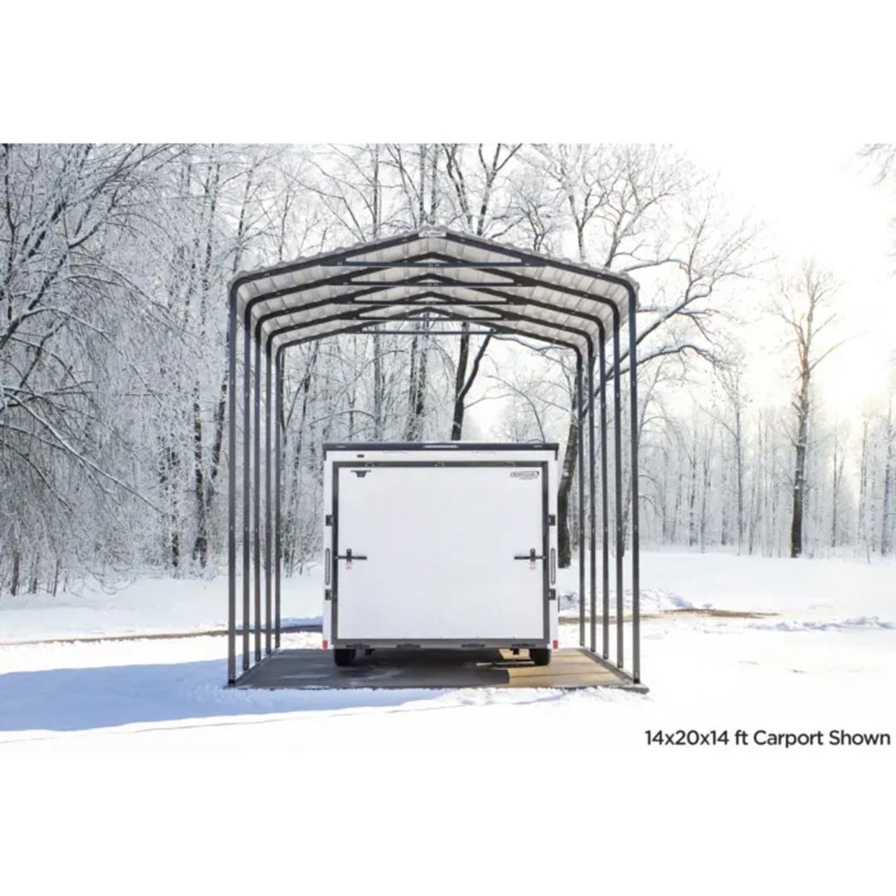 Arrow Carport 14 x 20 x 14 Ft. - Charcoal