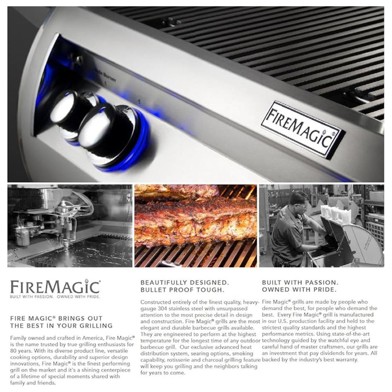 FireMagic A430i Aurora 24" Built-In Grill with Analog Thermometer and Infrared Burner - NG-LP - A430I7LA