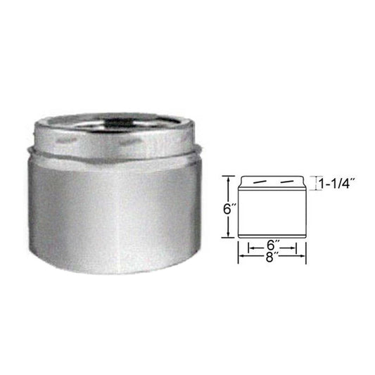 6'' x 6'' Selkirk Galva-Temp Galvanized Chimney Pipe - 6GT-6