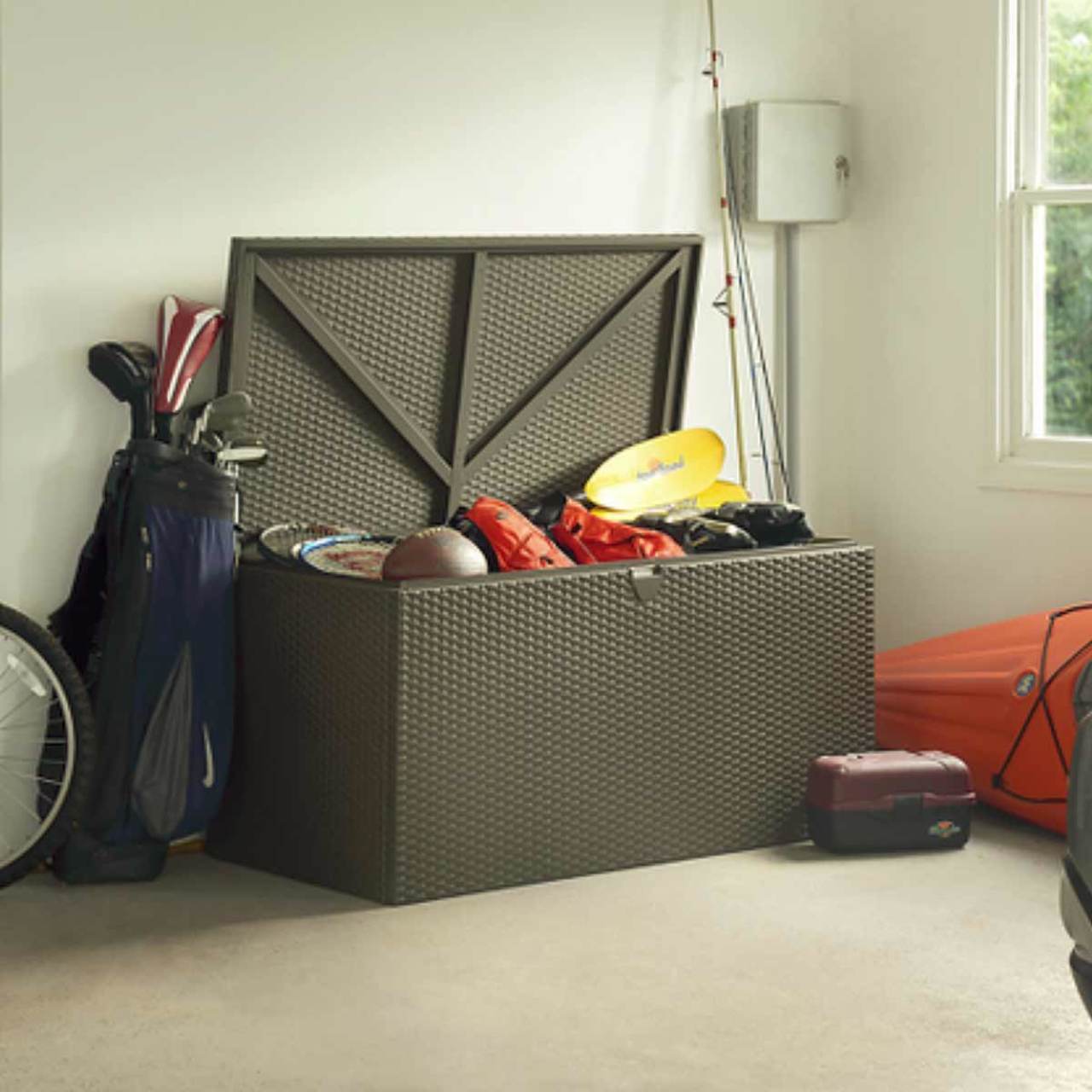 Espresso Patio Storage Box