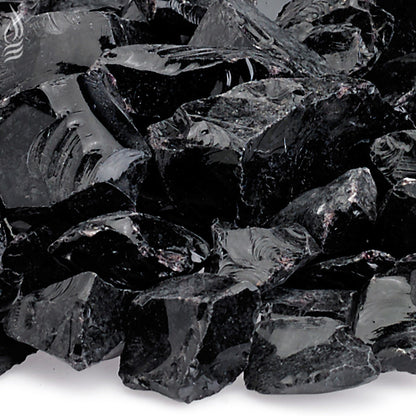Onyx Recycled Fire Pit Glass - Medium 3/4" - 1 1/2"-10 lbs