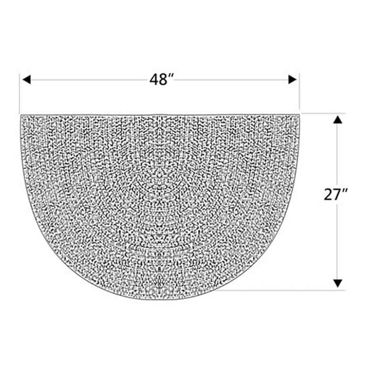 Braided 4' Half Round Rug - Beige