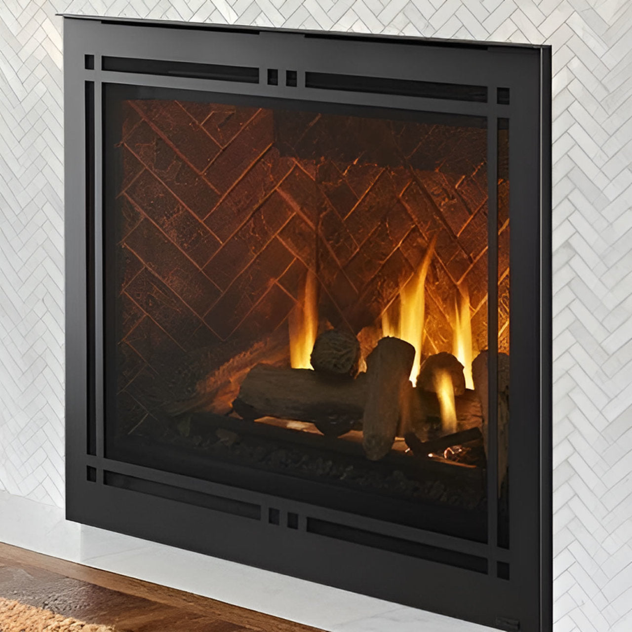 Majestic Contemporary Rectangular Door 36" Overlap Front - Black - CRD36BK