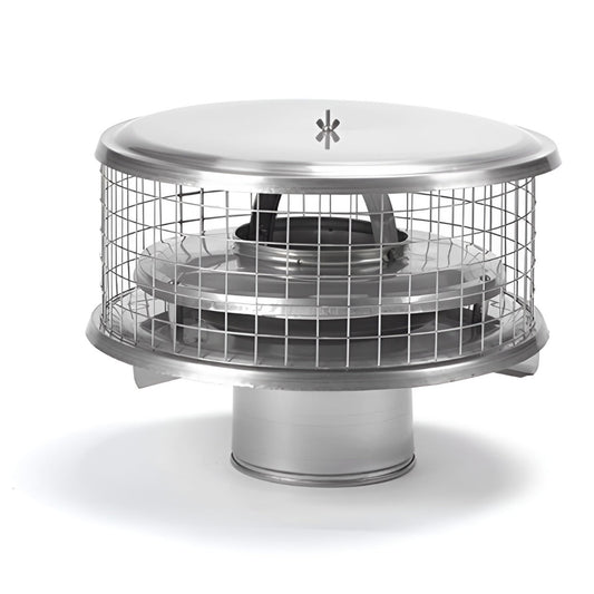 8" Air-Cooled Weathershield Cap - 1/2" Screen Opening
