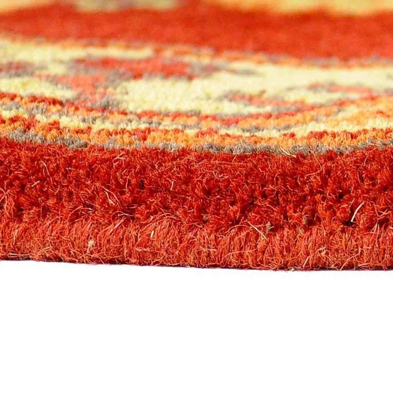44" Half Round Vermillion Jardin Fireplace Rug