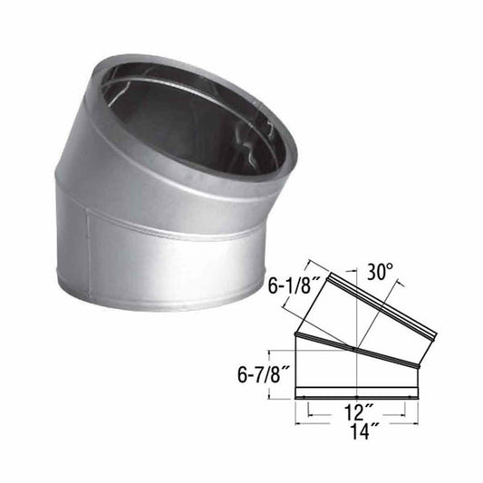 12" DuraTech 30 Degree Stainless Steel Elbow - 12DT-E30SS