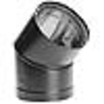 8" DVL 45 Degree Double-Wall Black Elbow - 8DVL-E48