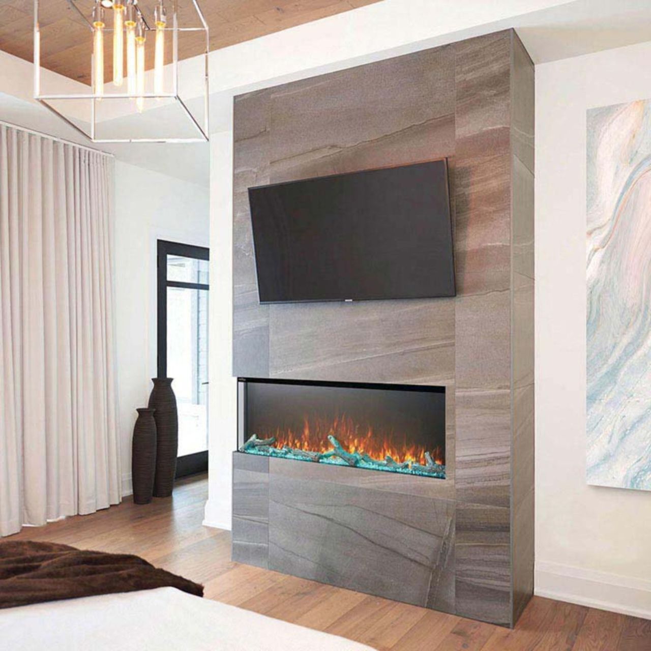 Napoleon Trivista 60 3-Sided Built-In Electric Linear Fireplace - NEFB60H-3SV