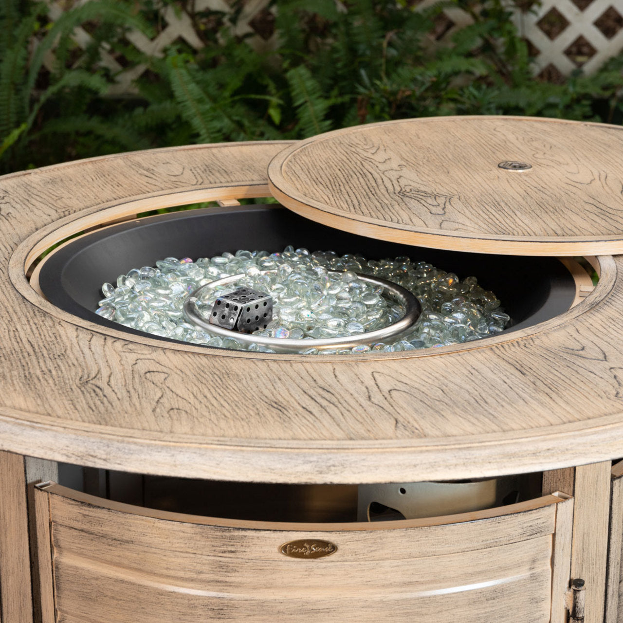 Thatcher Round LPG Fire Pit In Driftwood