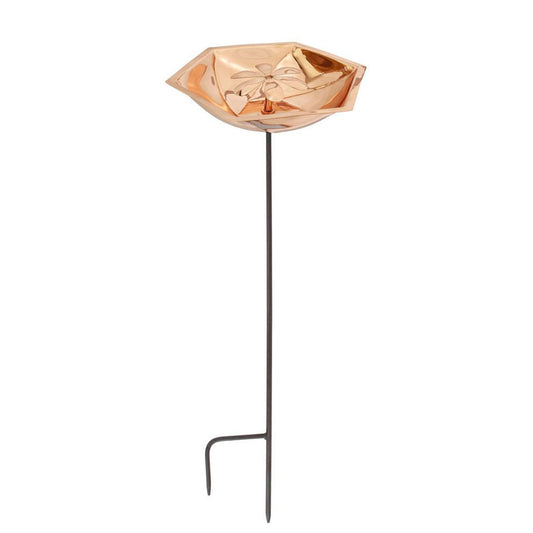 11.5" Copper Bee Fountain & Birdbath with Stake