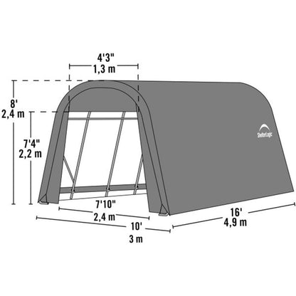 ShelterCoat 10 x 16 Wind & Snow Rated Garage  - Green