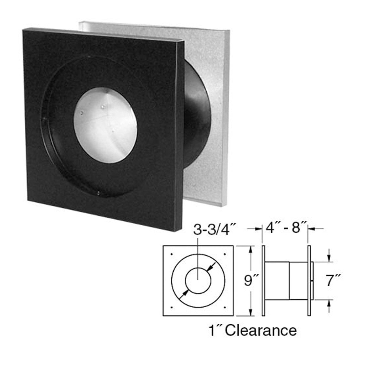 3" PelletVent Pro Wall Thimble - 3PVP-WT