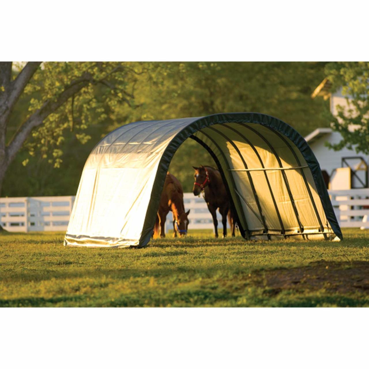 ShelterLogic 12' x 20' x 8' Green Run-In Shed - 51341