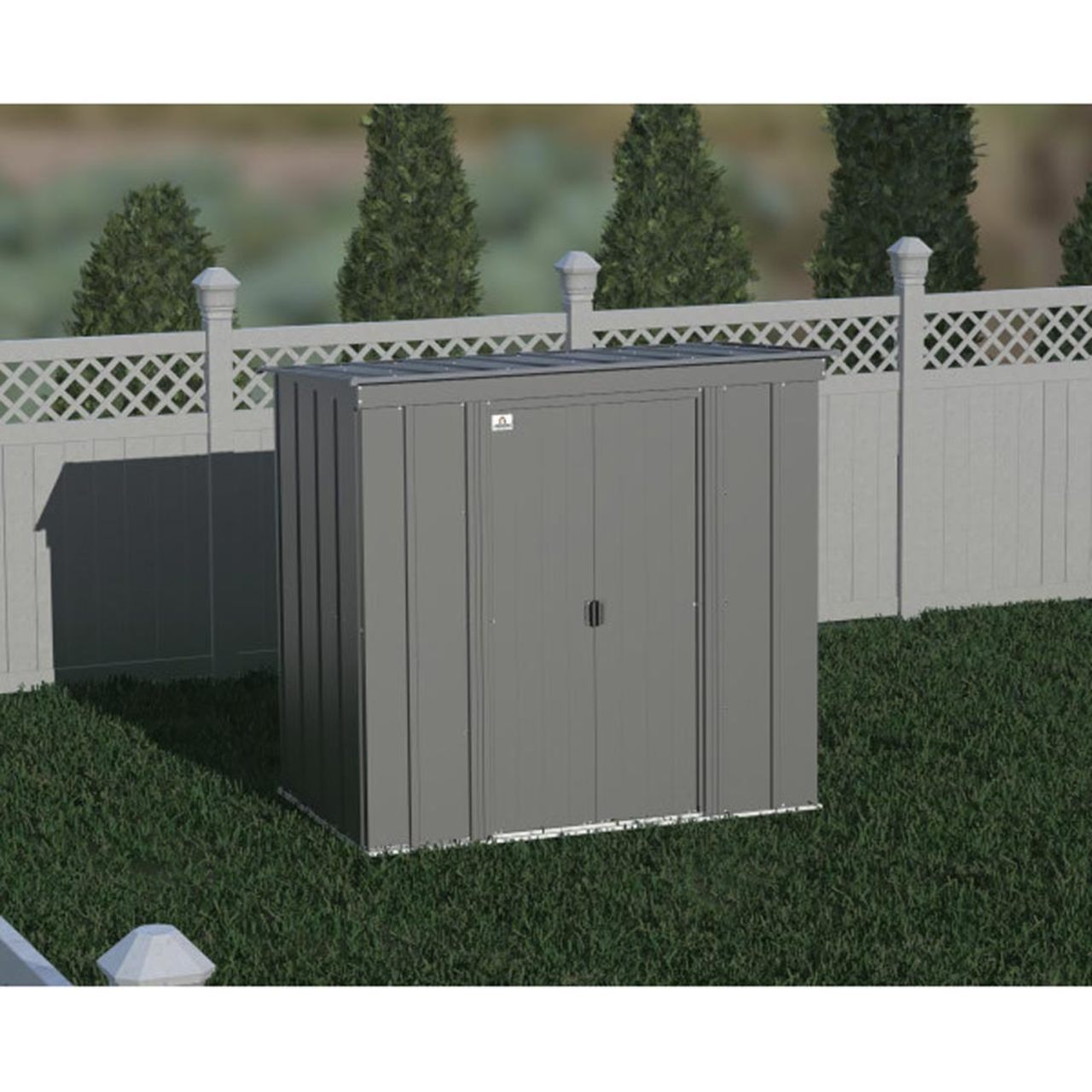 Arrow Classic Steel Storage Shed 6' x 4' -  Charcoal