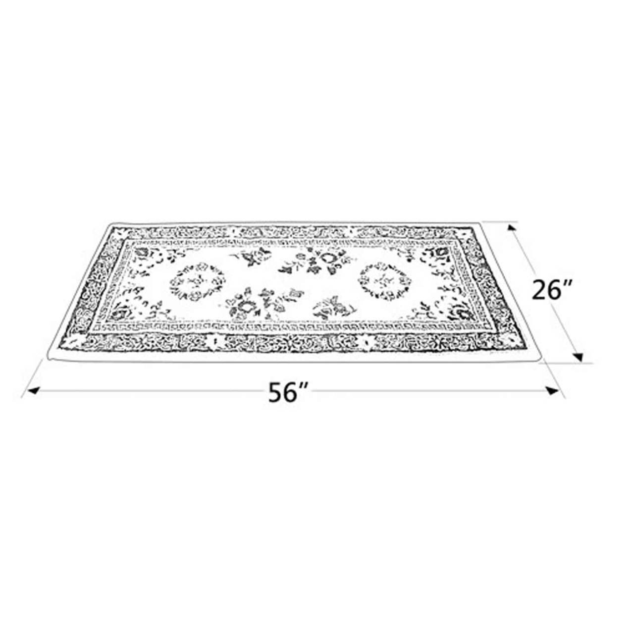 56" Rectangle Burgundy Oriental Fireplace Rug