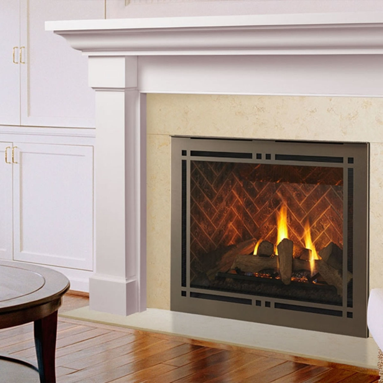 Majestic Brick Interior Panels MARQ36 - Tavern Brown Herringbone - BRICKMQ36HB-B