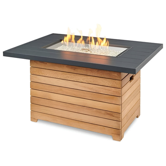 Outdoor Greatroom Darien Rectangular Gas Fire Pit Table 42" - DAR-1224-EBG-K/DAR-1224-K
