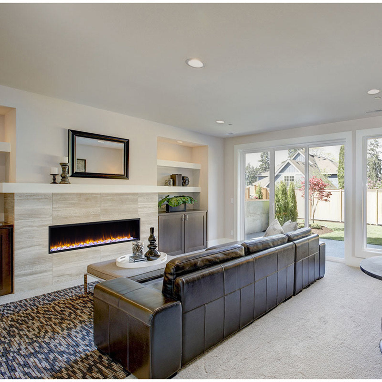 SimpliFire 78" Scion Clean-Face Linear Electric Fireplace - SF-SC78-BK