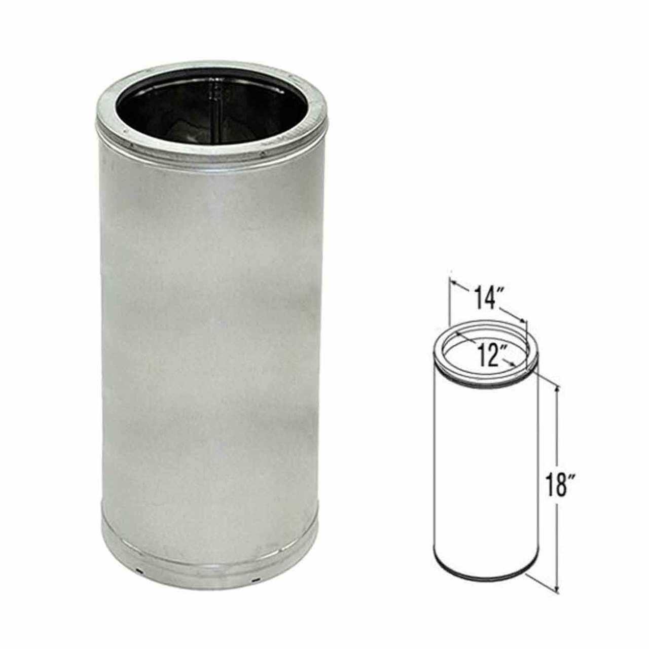 12'' x 18'' DuraTech Galvanized Chimney Pipe - 12DT-18