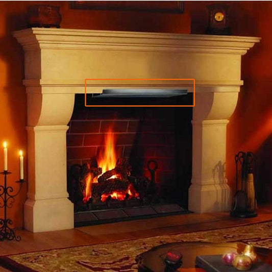 HomeSaver Mantel Shield - Black - 47" w/ Angled Lip