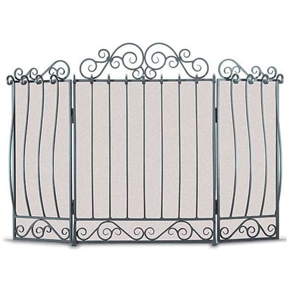 Pilgrim Villa Three Panel Fireplace Screen - Brushed Pewter