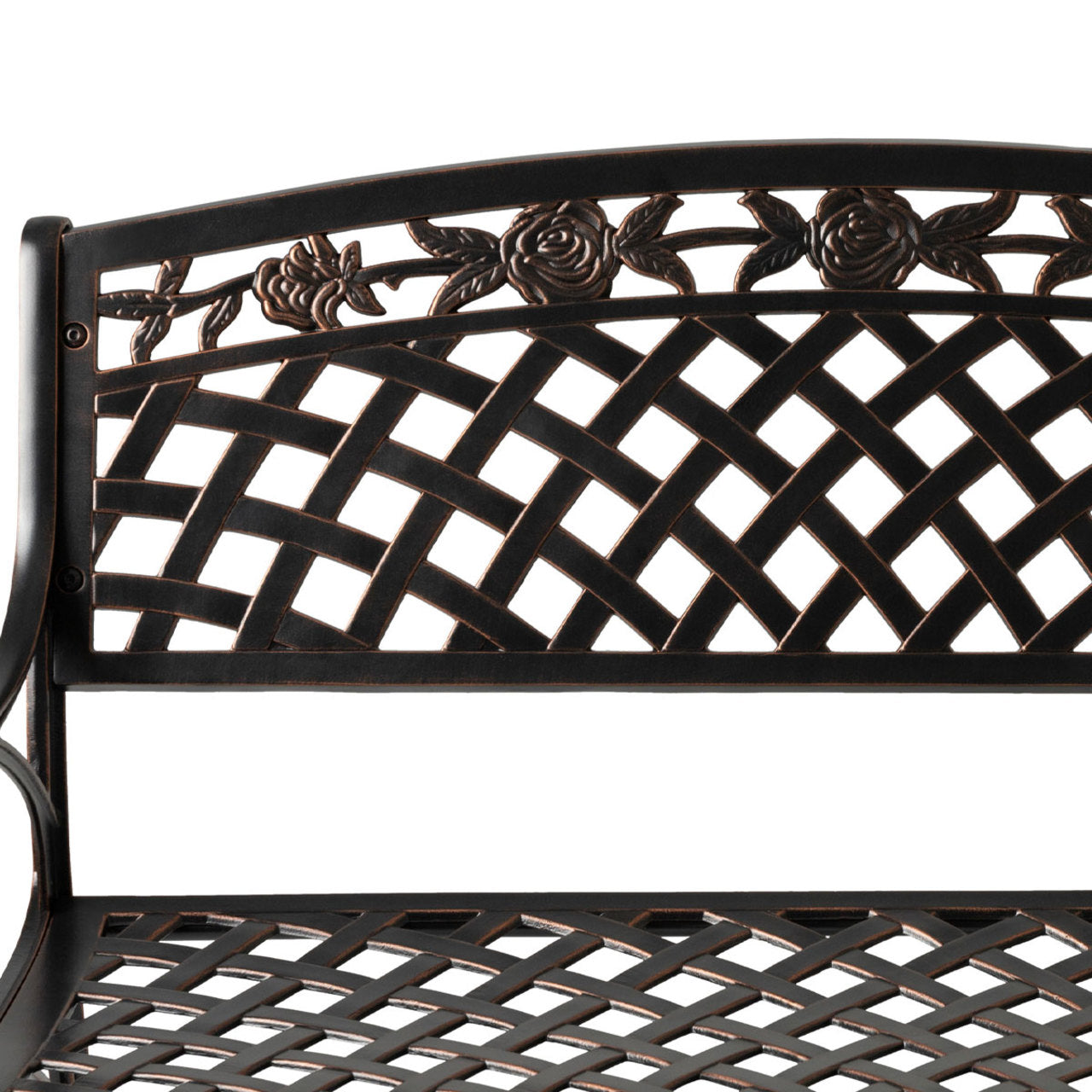 Scarlet Aluminum Patio Bench In Antique Bronze
