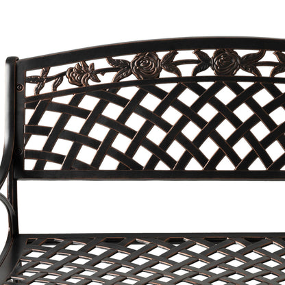 Scarlet Aluminum Patio Bench In Antique Bronze