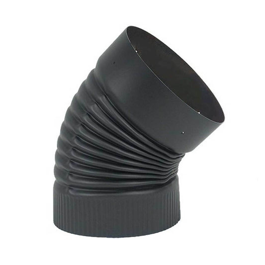 7" HeatFab 45 Degree Non-Adjustable Black Elbow - 2711B