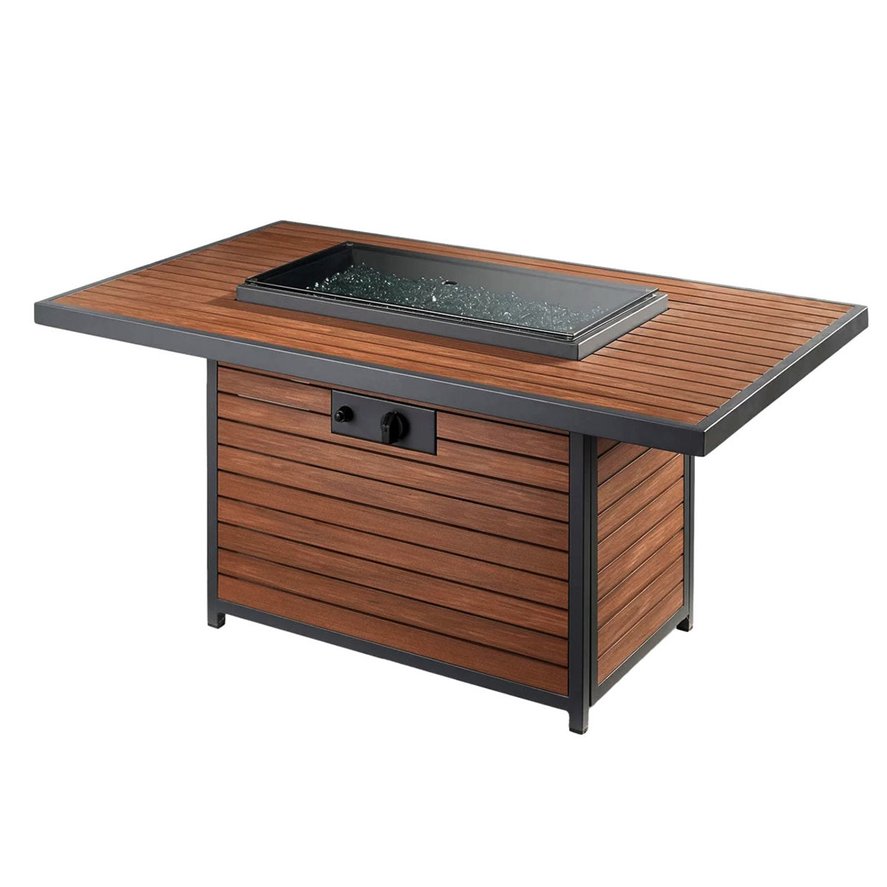 Outdoor Greatroom Kenwood and Brooks Rectangular Chat Height Gas Fire Pit Table