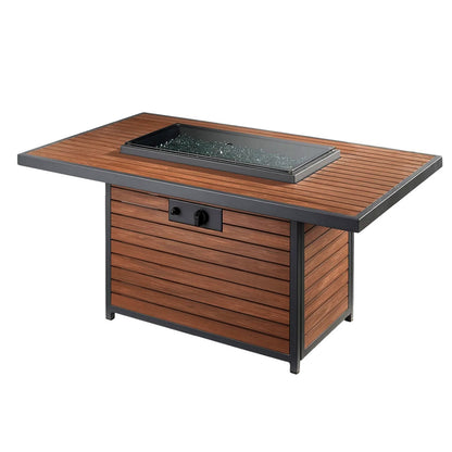 Outdoor Greatroom Kenwood and Brooks Rectangular Chat Height Gas Fire Pit Table
