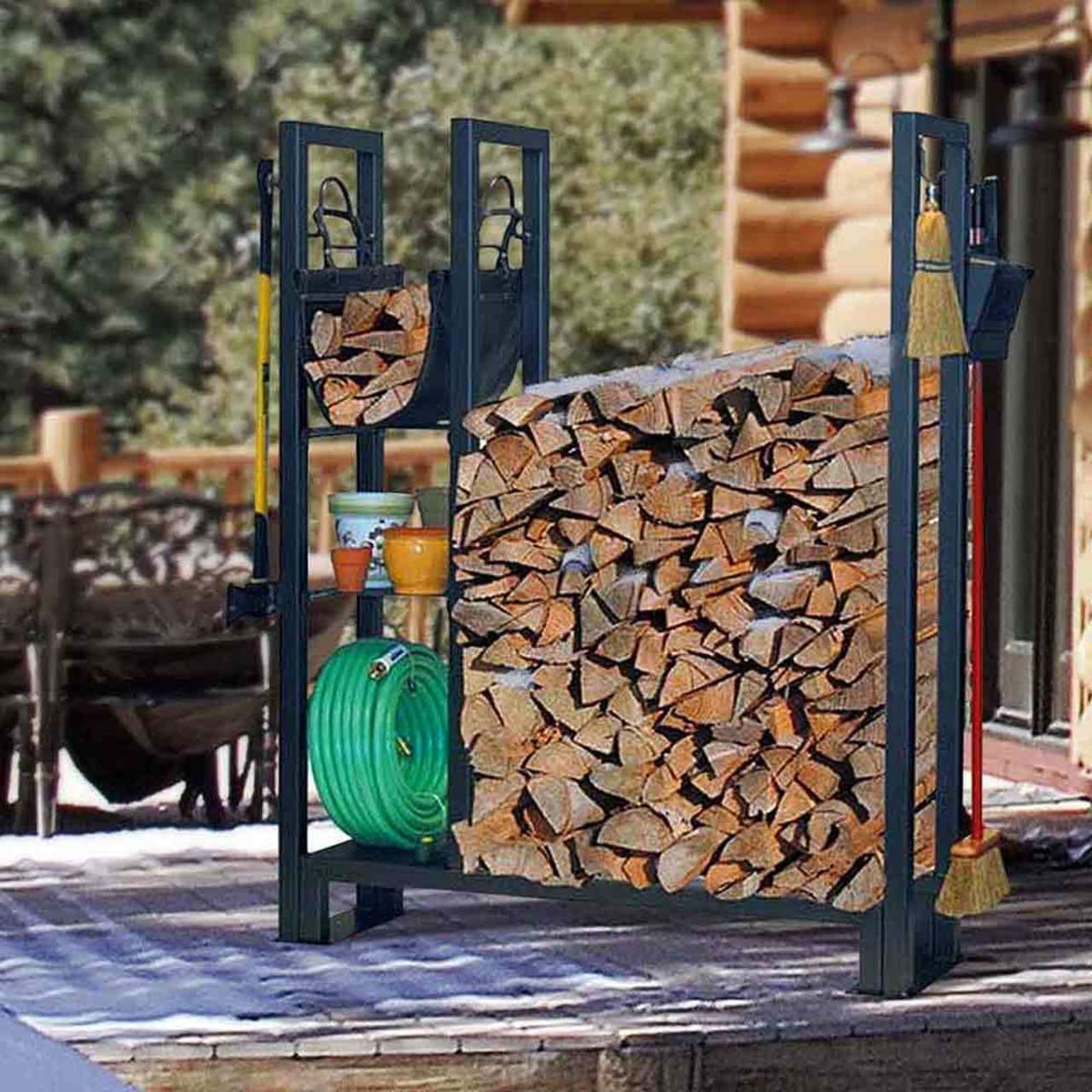 Pilgrim Vintage Iron Outdoor Firewood Ra