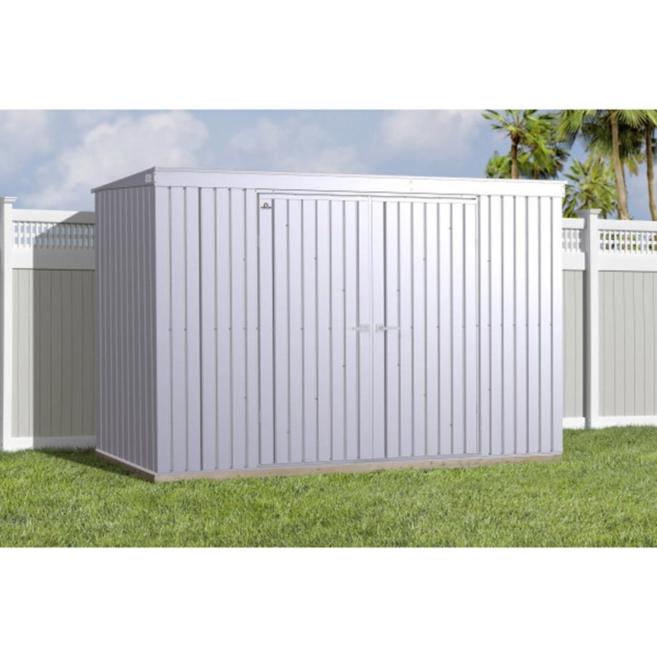 Arrow Elite 10' x 4' Steel Storage Shed - Silver