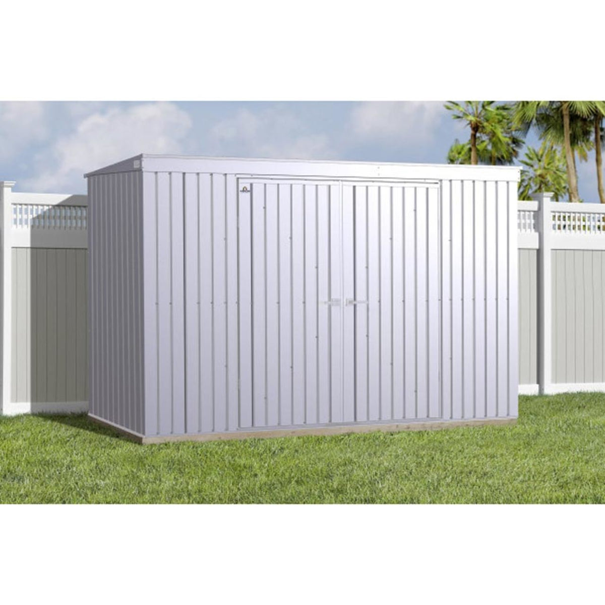 Arrow Elite 10' x 4' Steel Storage Shed - Silver