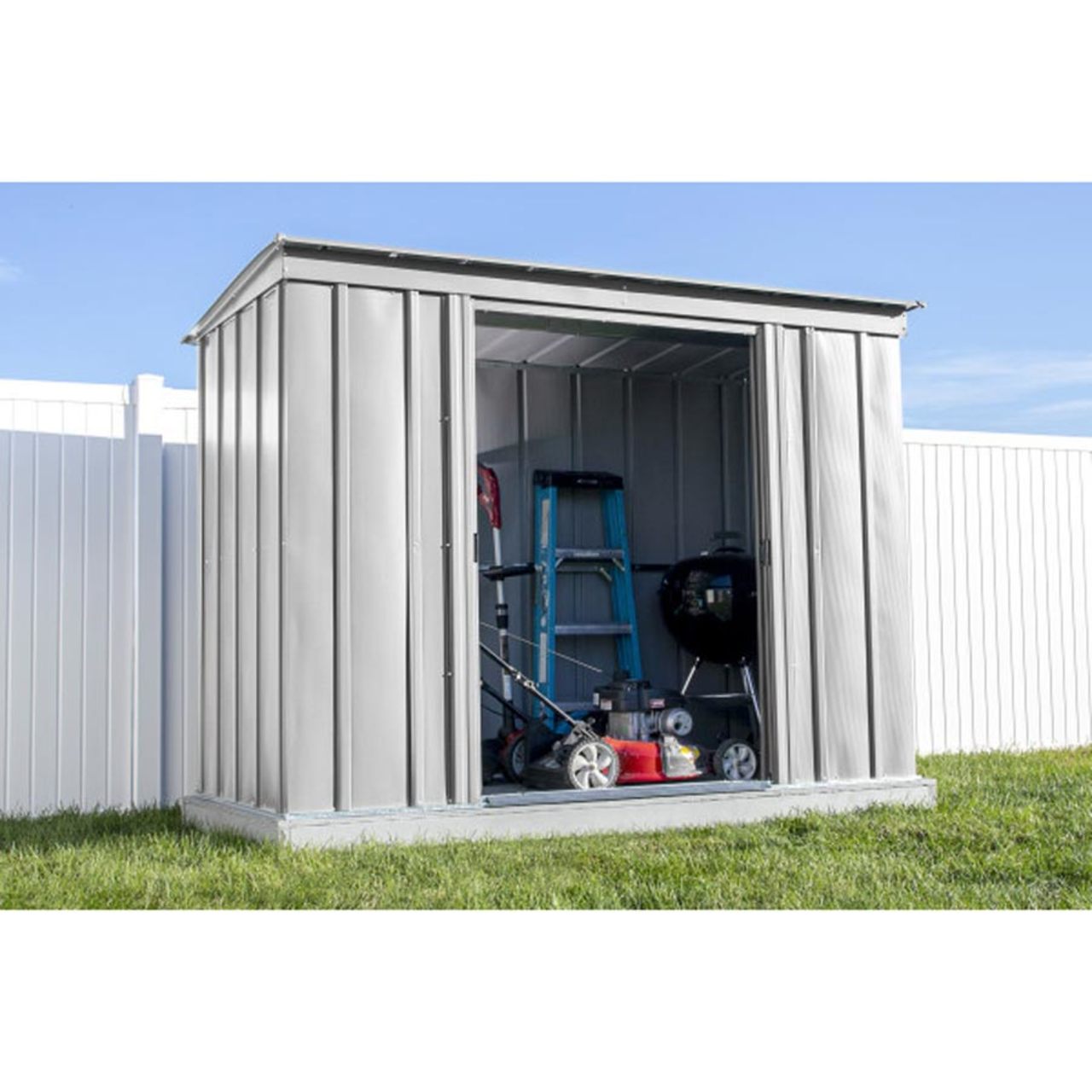 Arrow Classic Steel Storage Shed 8' x 4' -  Flute Gray