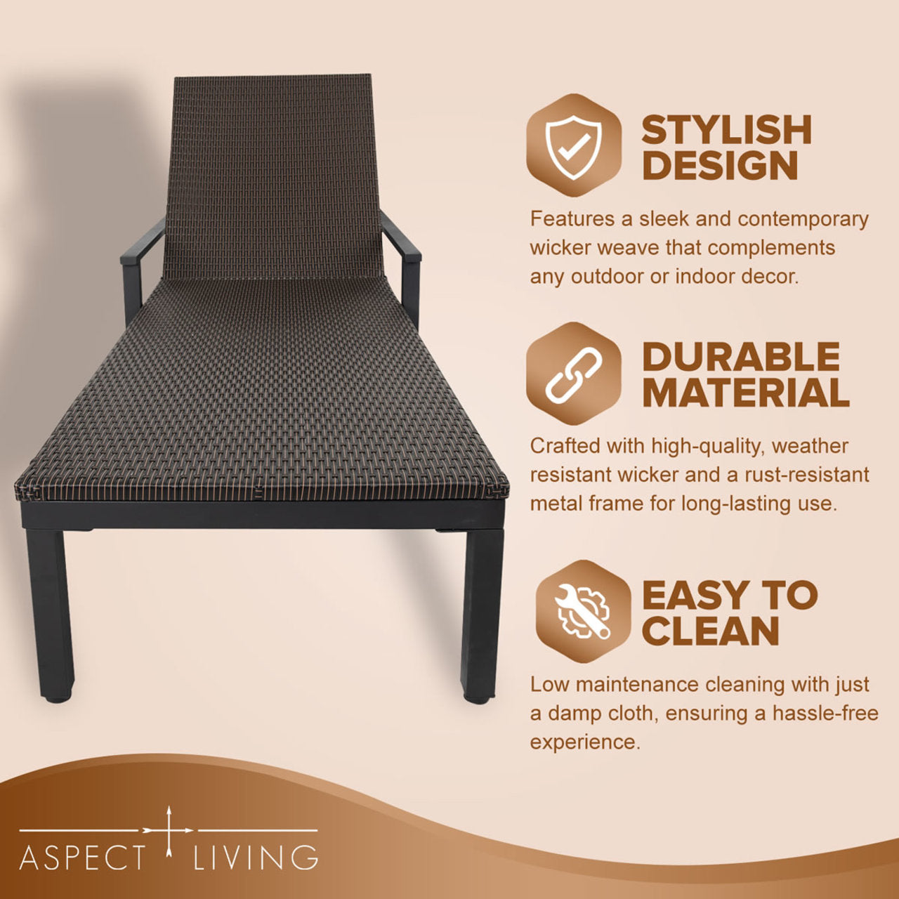 Fire Sense Biscayne Indoor-Outdoor Wicker Chaise Set of 2 - 65465