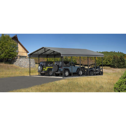 Arrow 20' x 24' x 9' Carport - Charcoal