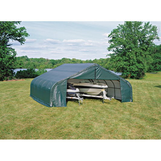 ShelterLogic 22' x 20' x 12' Hunter Green Double Wide Garage - 82044