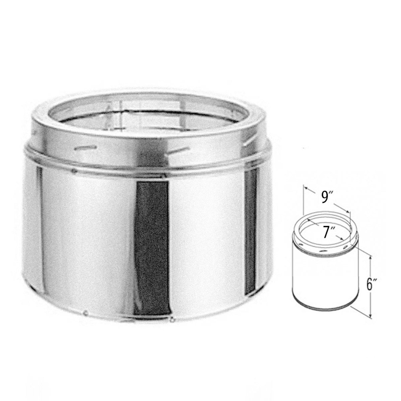 7" x 6" DuraTech Galvanized Chimney Pipe - 7DT-06