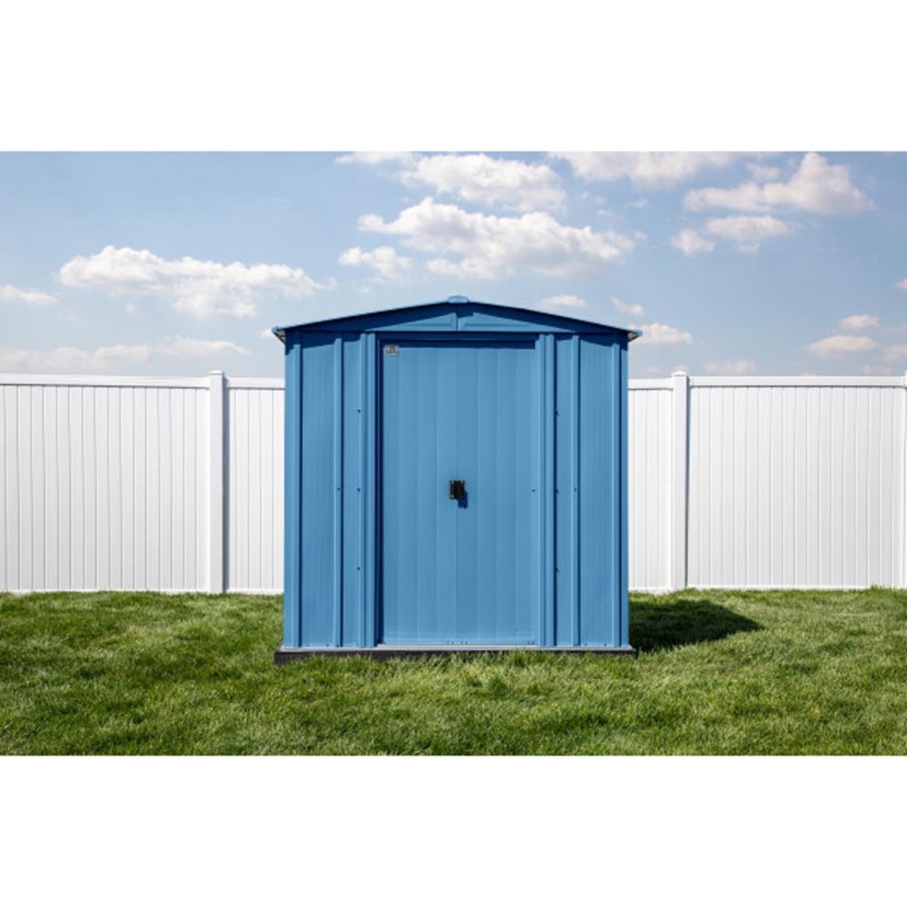 Arrow Classic Steel Storage Shed 6' x 7' -  Blue Gray