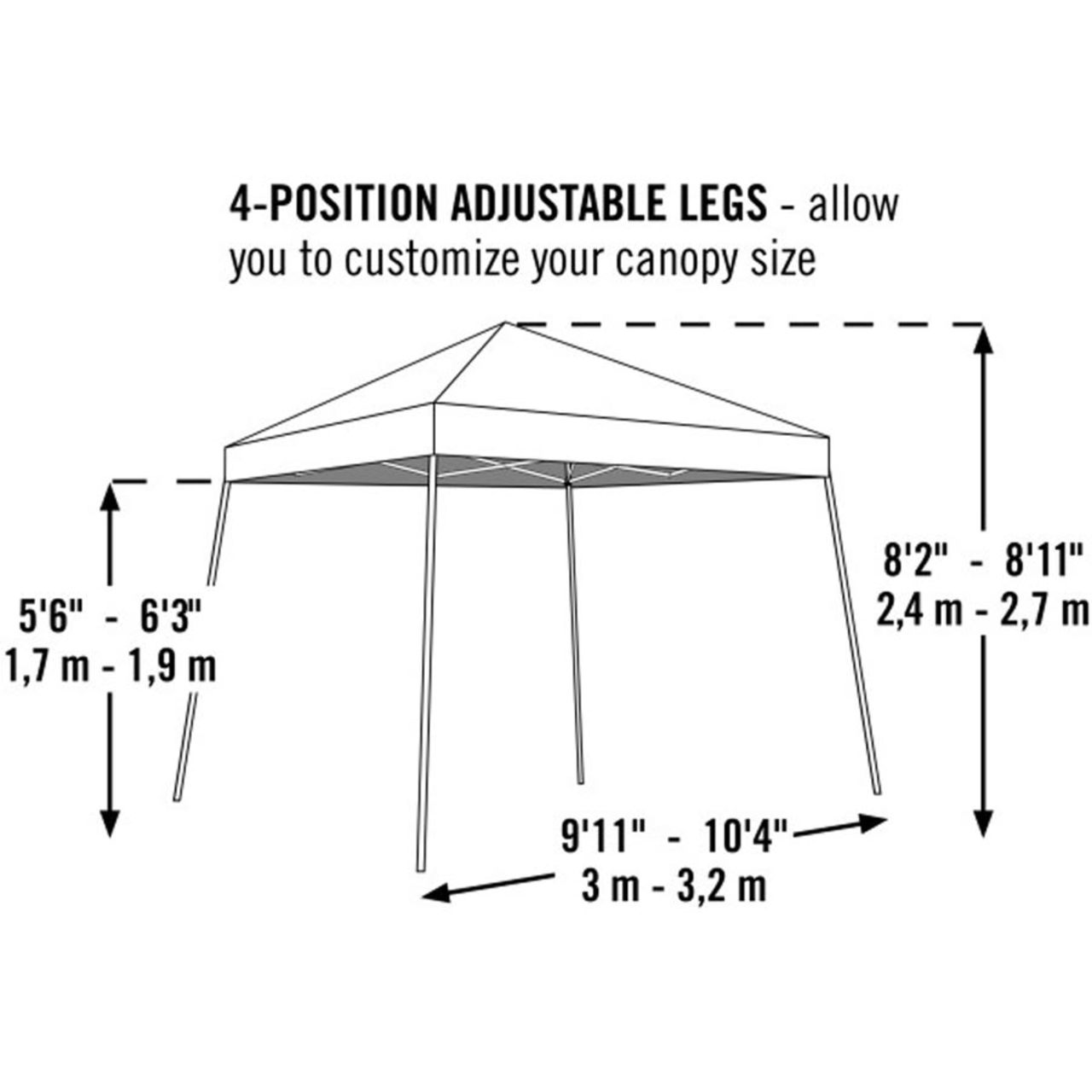 Pop-Up HD 10' x 10' Slant Leg Canopy -  Checkered Flag
