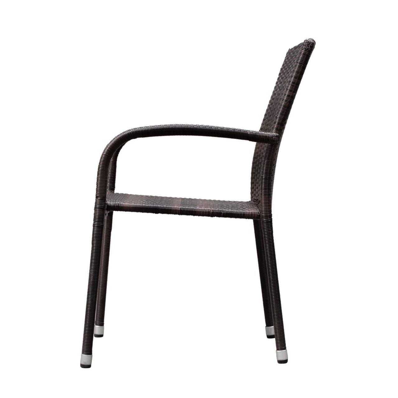 Set of 4 Outdoor Wicker Chairs - Mocha