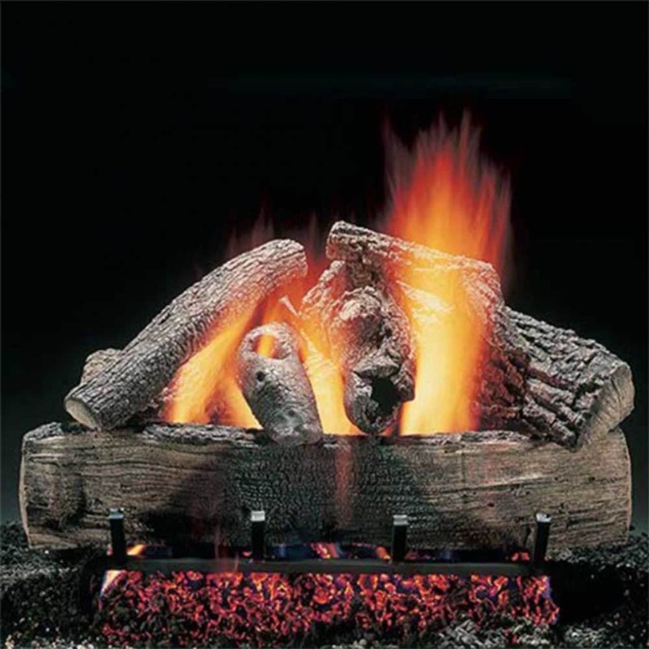 Hargrove 24'' Natural Gas Charred Split Oak Vented Gas Log Set