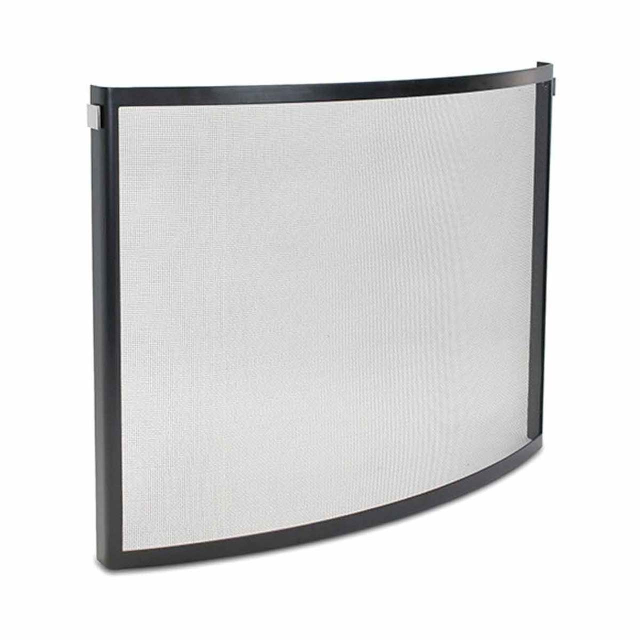 Pilgrim 39'' x 31'' Black and Polished Nickel Odessa Bowed Fireplace Screen