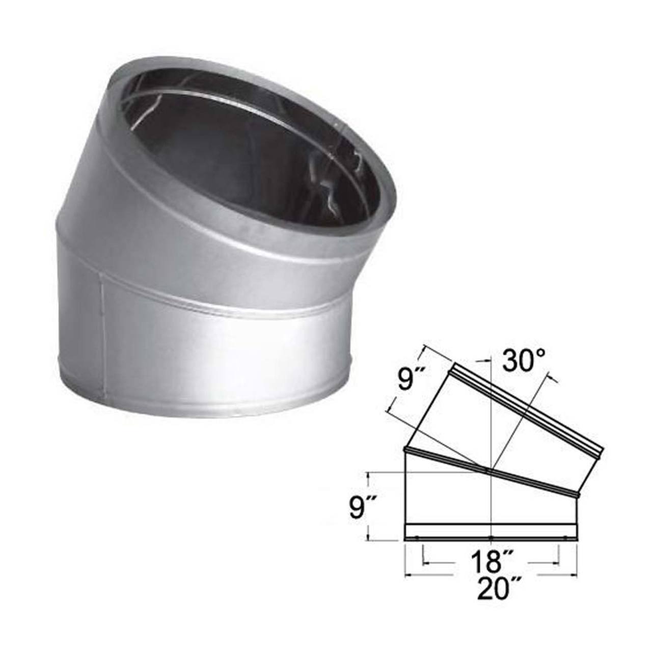 18'' DuraTech 30 Degree Stainless Steel