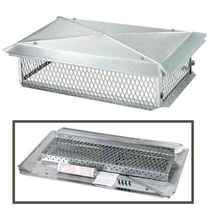 17" x 41" Stainless Steel Multi-Flue Knocked Down Chimney Cap